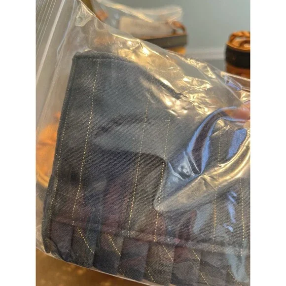 3 Longaberger Blue Woven Braided Leather Handles Renewal Baskets Liner Protector